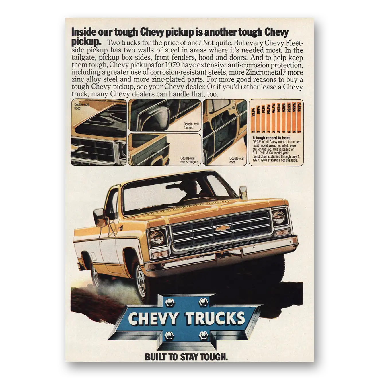 1978 Chevrolet Pickup Inside Our Tough Chevy Pickup Vintage Magazine Print Ad