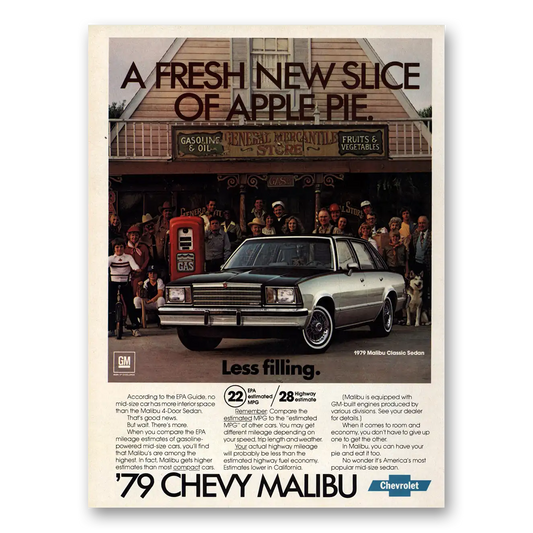 1979 Chevrolet Malibu New Slice of Apple Pie Vintage Magazine Print Ad