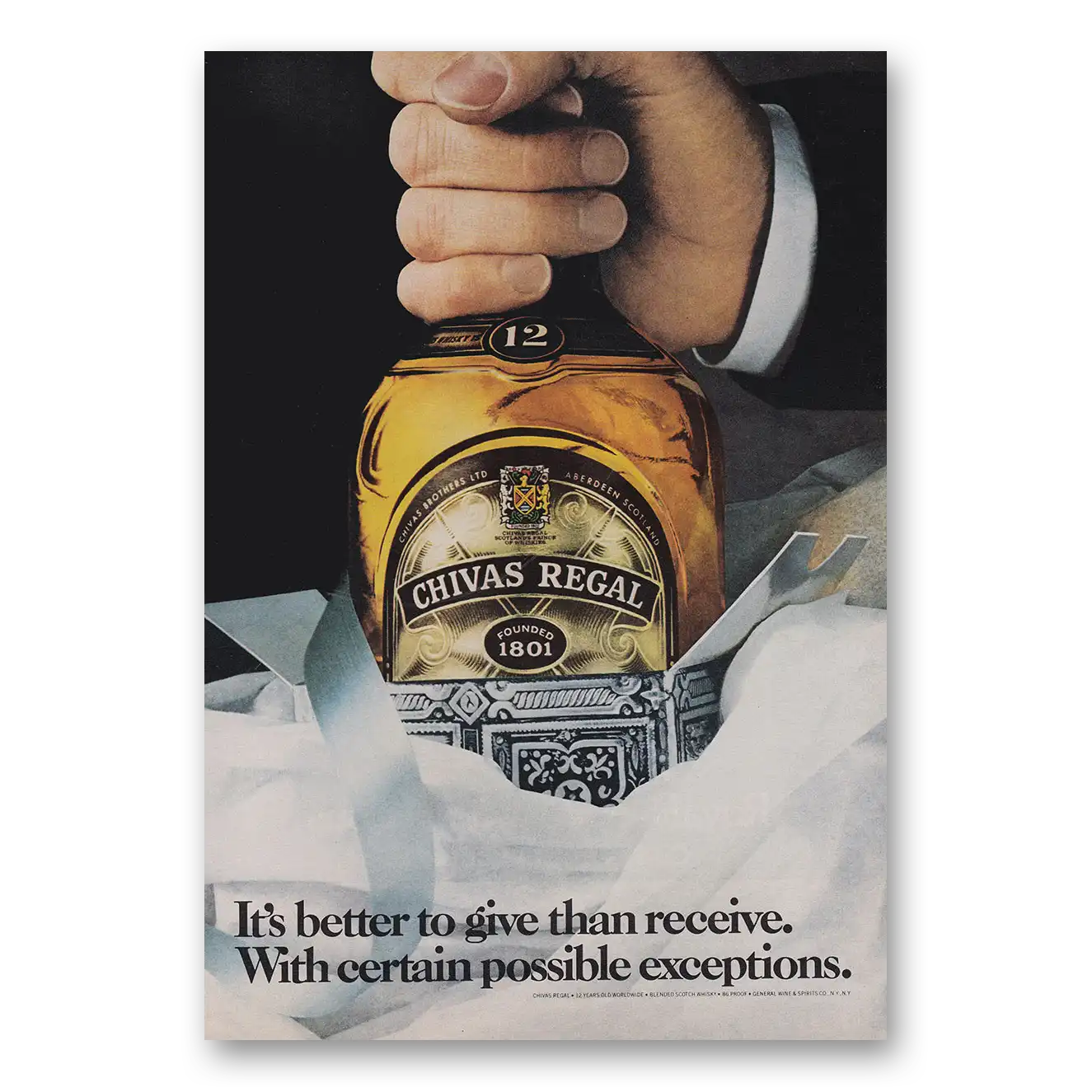 1979 Chivas Regal Better To Give Than Receive Vintage Magazine Print Ad