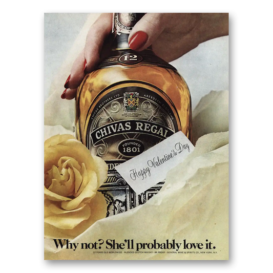 1979 Chivas Regal Happy Valentines Day Probably Love It Vintage Magazine Print Ad