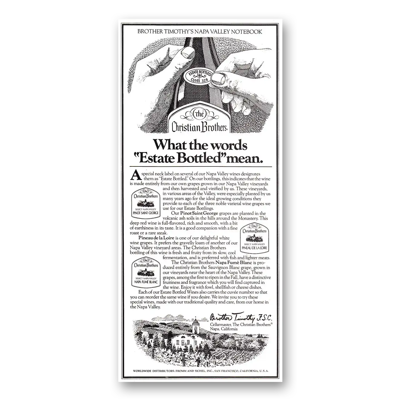 1979 Christian Brothers What the Words Estate Bottled Mean Vintage Magazine Print Ad