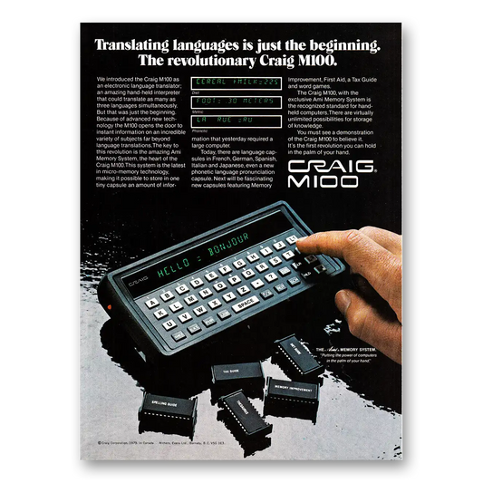 1979 Craig M100 Translator Translating Languages Is Just the Beginning Vintage Magazine Print Ad