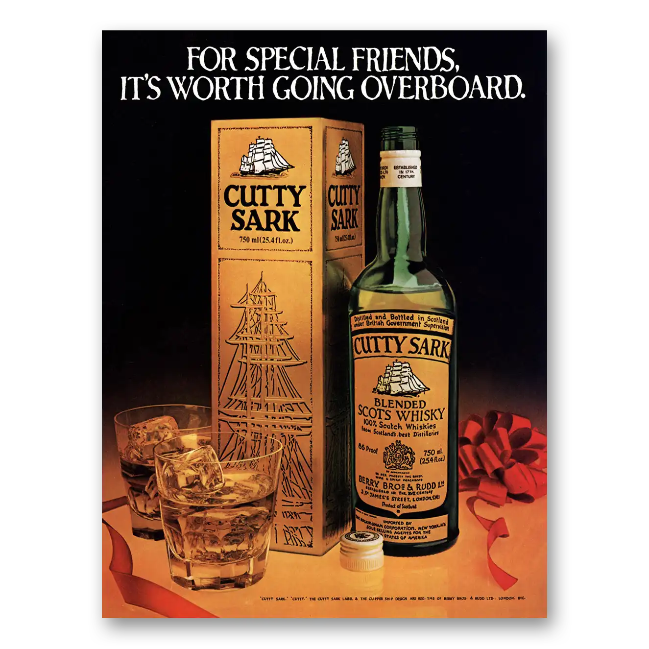 1979 Cutty Sark Worth Going Overboard Vintage Magazine Print Ad