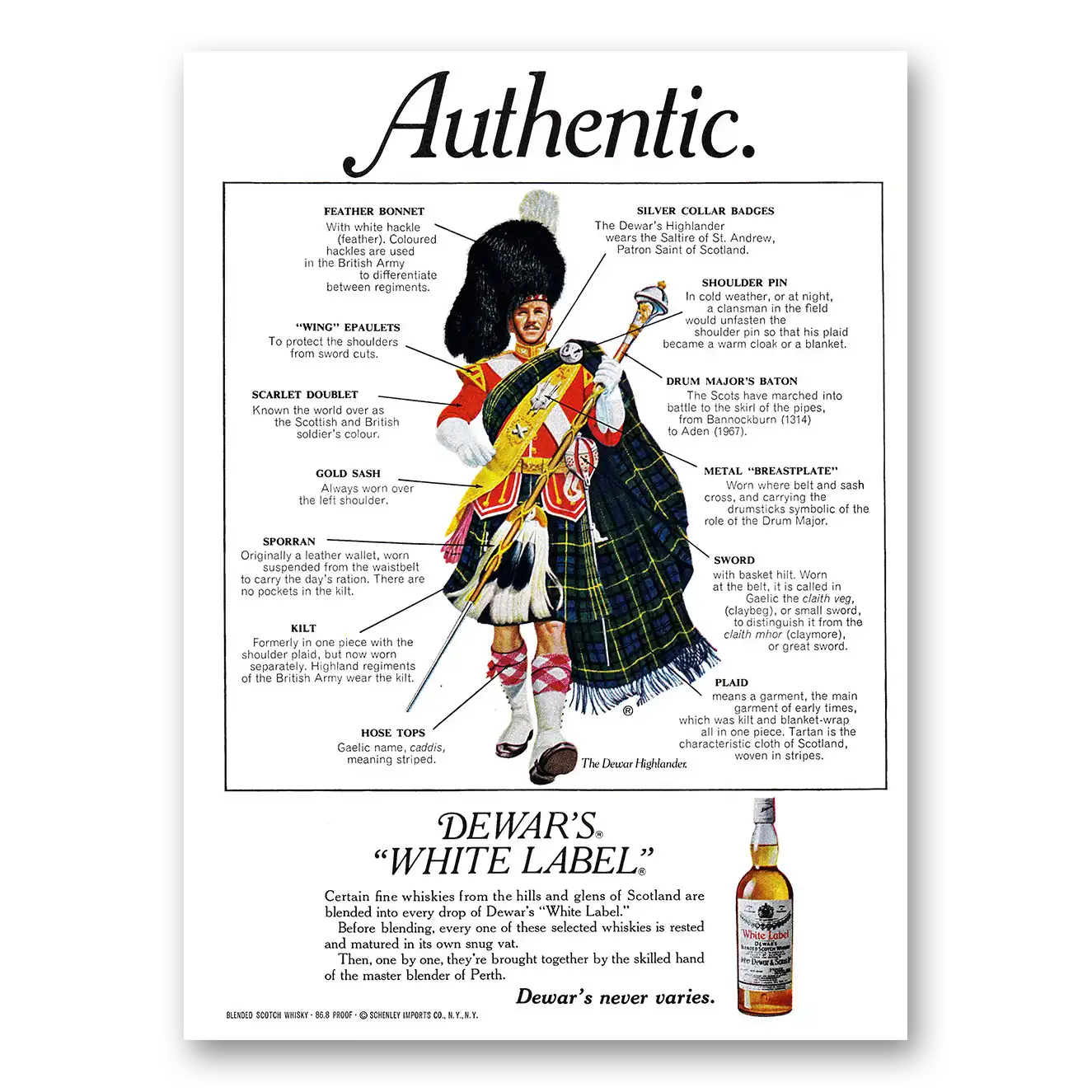 1979 Dewars White Label Authentic Vintage Magazine Print Ad