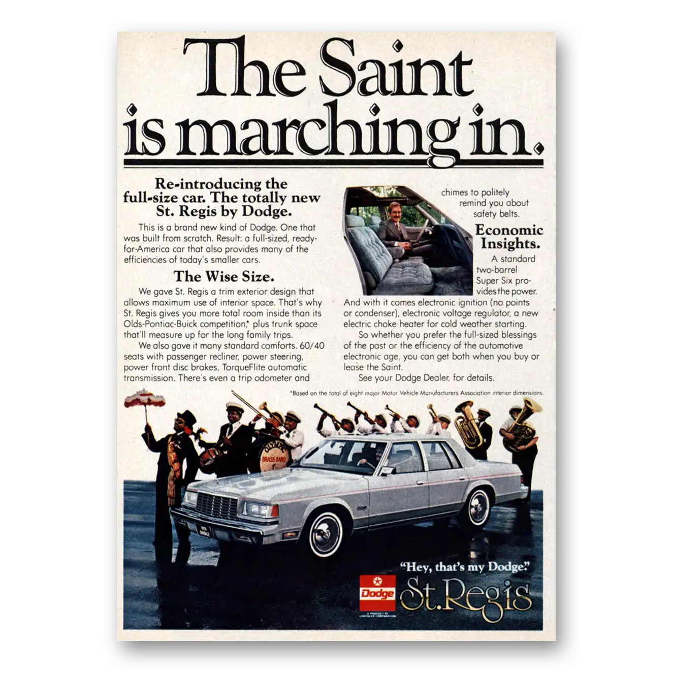 1978 Dodge St Regis Saint Is Marching In Vintage Magazine Print Ad