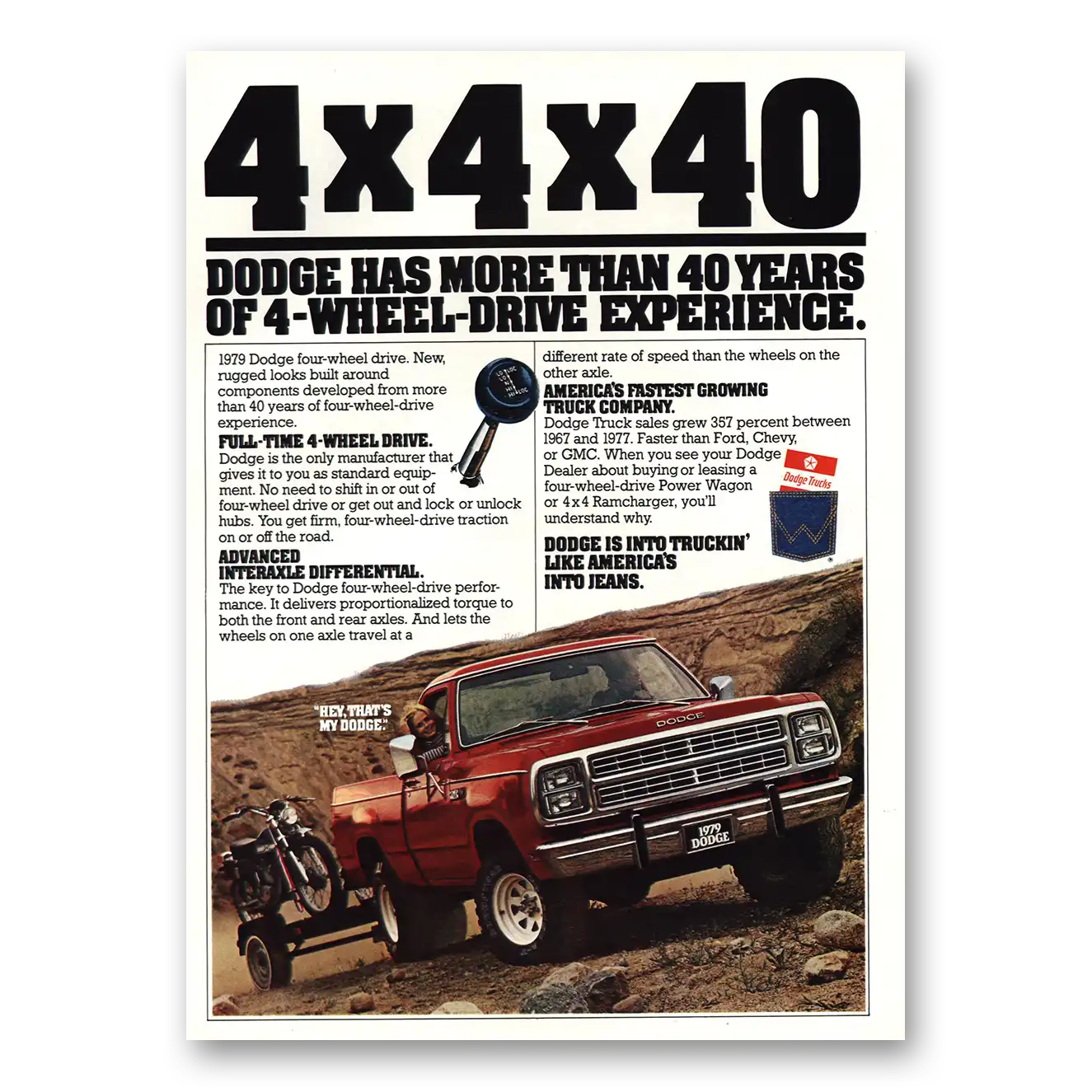 1978 Dodge Trucks Drive Experience Vintage Magazine Print Ad