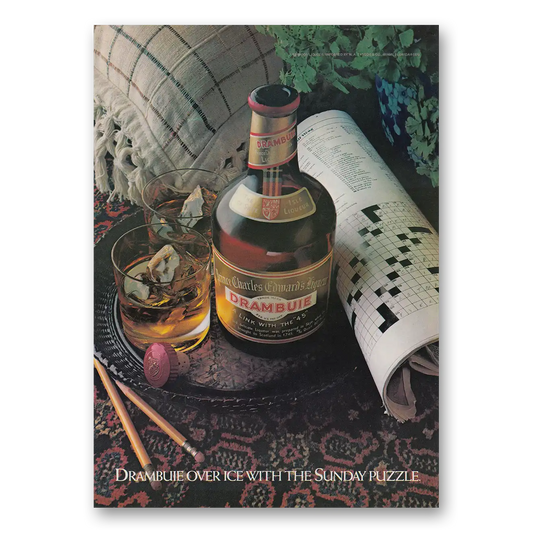 1979 Drambuie Over Ice With the Sunday Puzzle Vintage Magazine Print Ad