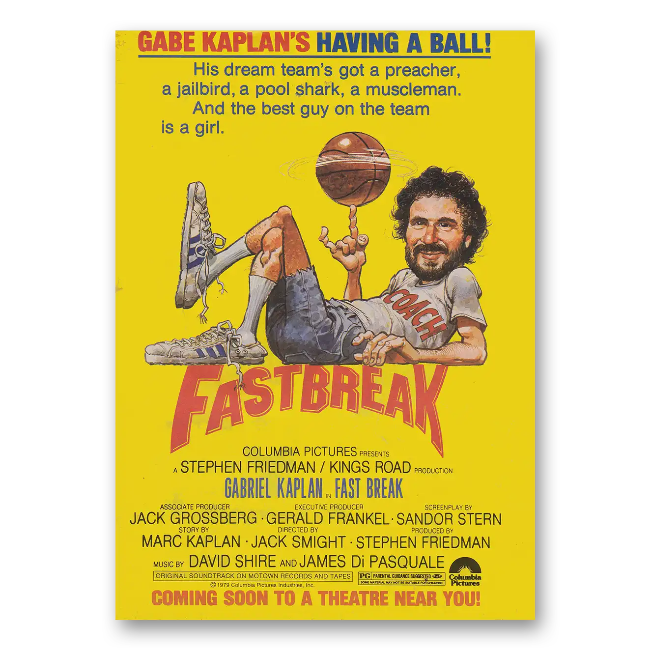 1979 Fastbreak Movie Promo Gabe Kaplan Having a Ball Vintage Magazine Print Ad