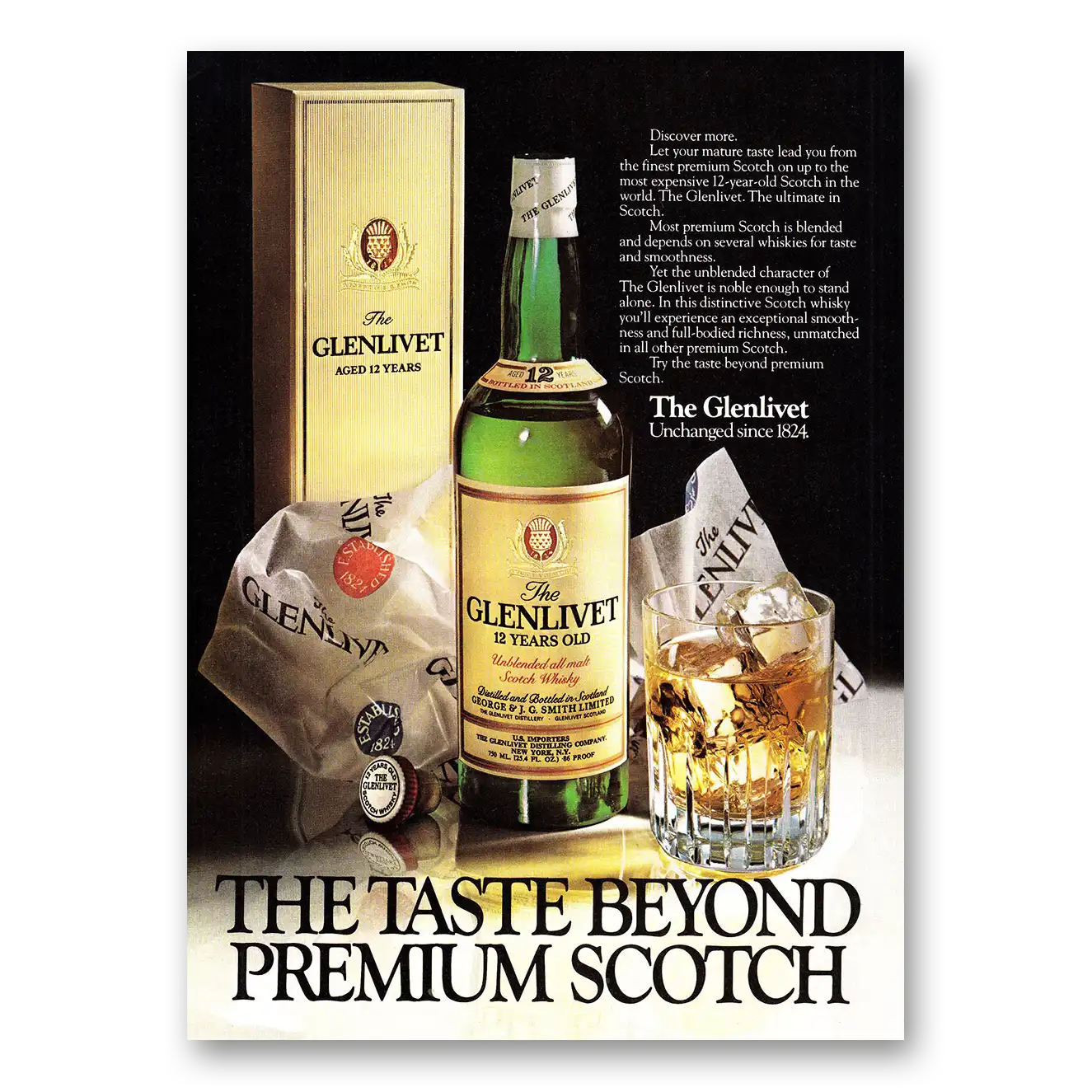 1979 Glenlivet Taste Beyond Premium Scotch Vintage Magazine Print Ad