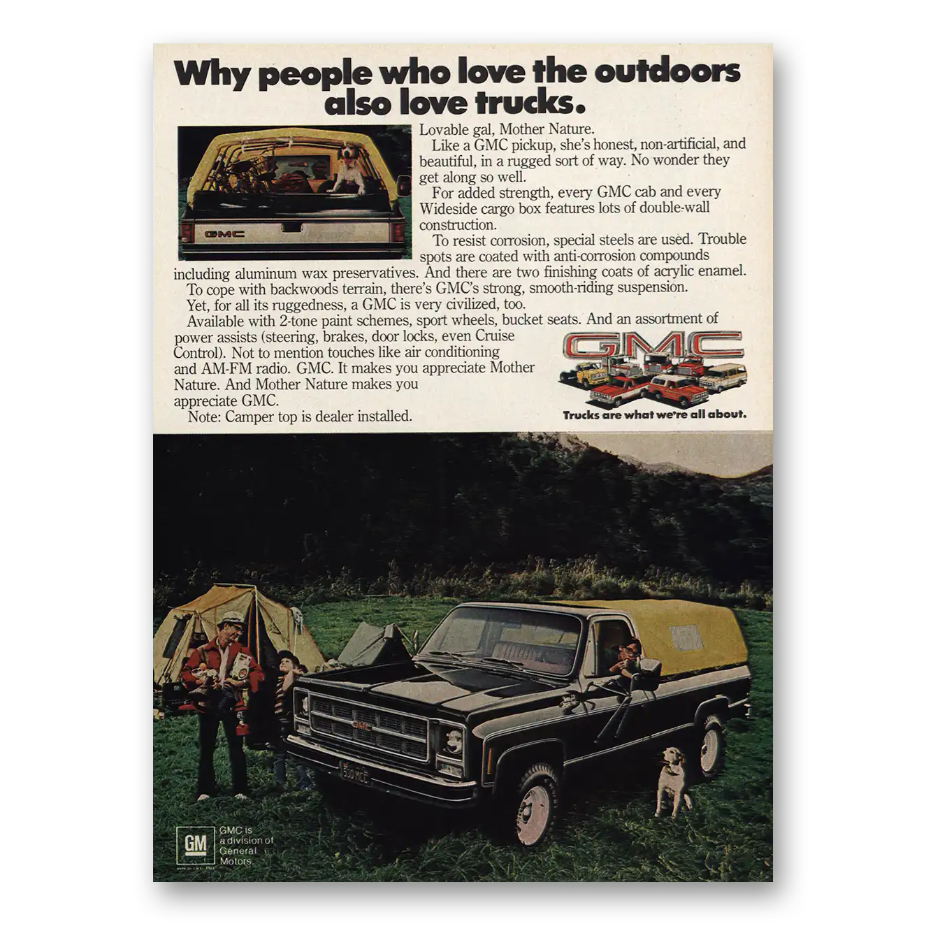 1978 GMC Trucks People Who Love the Outdoors Vintage Magazine Print Ad