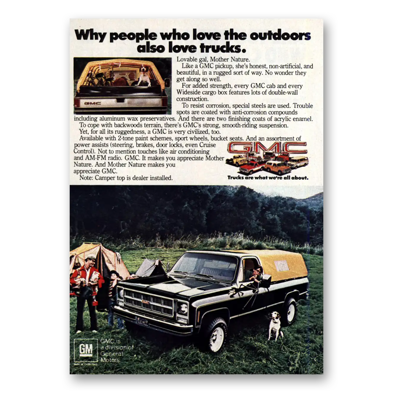 1979 GMC Trucks People Who Love the Outdoors Also Love Trucks Vintage Magazine Print Ad