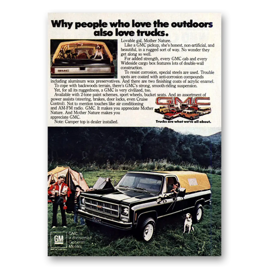 1979 GMC Trucks People Who Love the Outdoors Also Love Trucks Vintage Magazine Print Ad