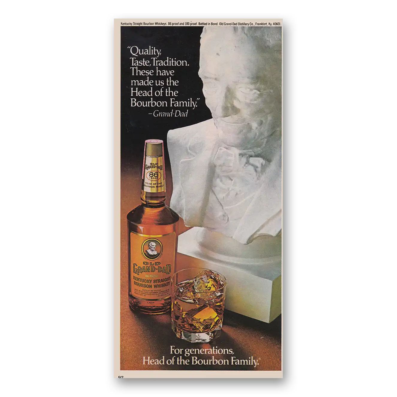 1979 Old Grand-Dad Bourbon Whiskey Quality Taste Tradition Vintage Magazine Print Ad