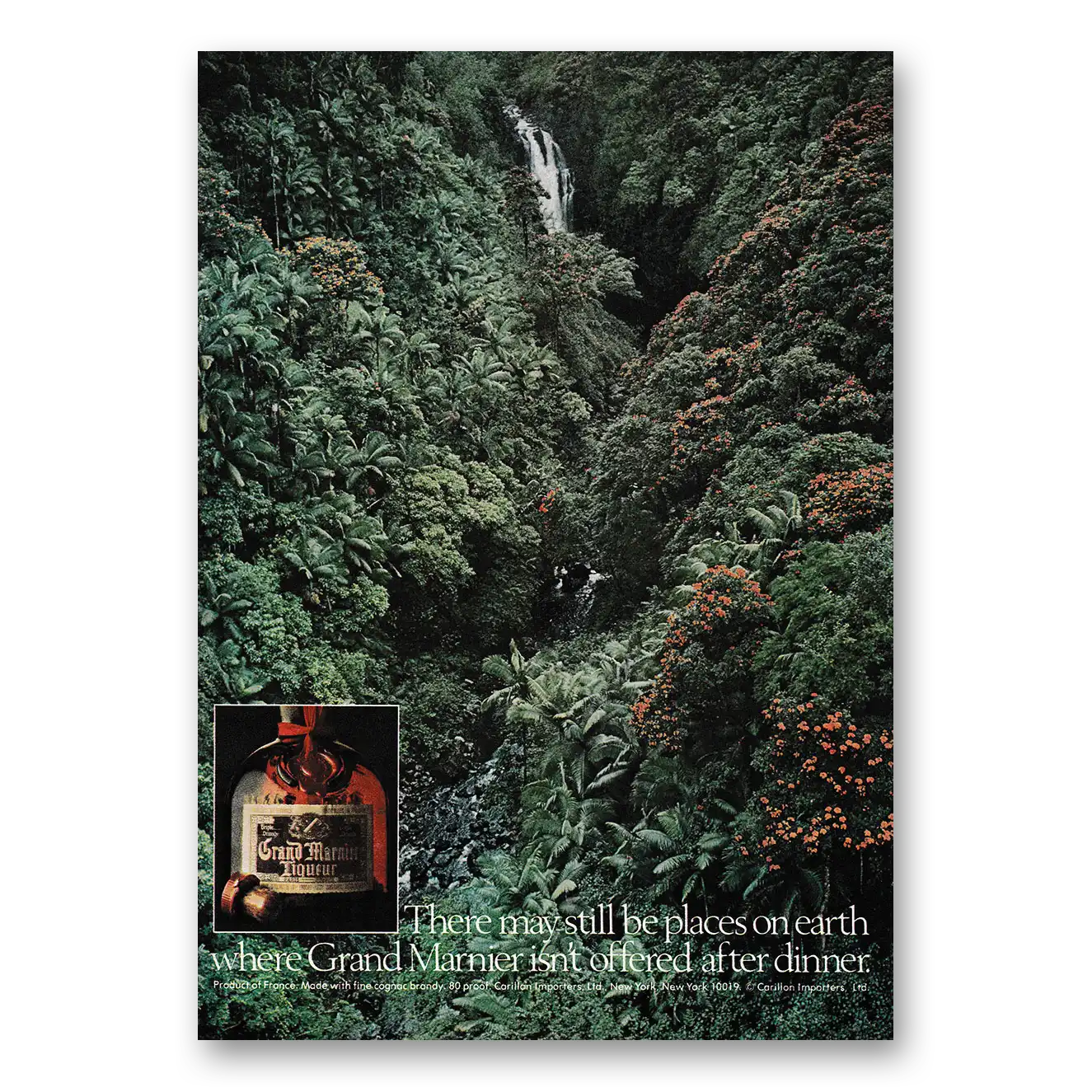 1979 Grand Marnier May Still Be Places on Earth Waterfall Vintage Magazine Print Ad