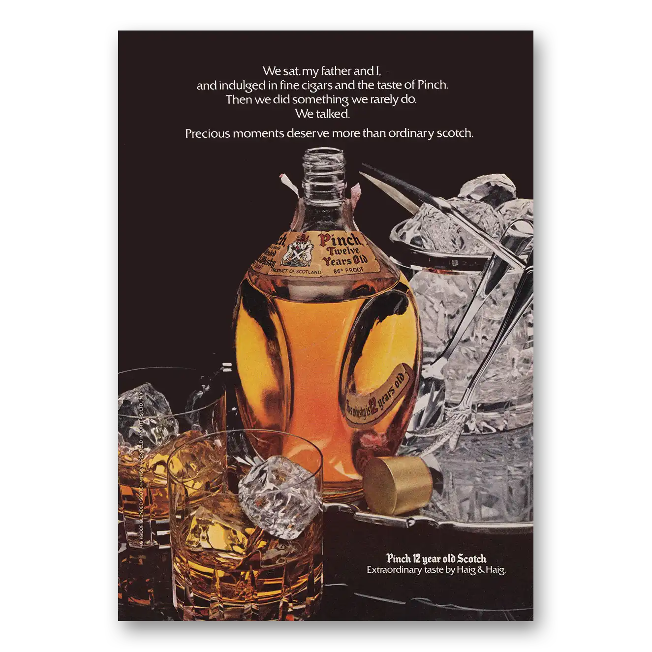 1979 Pinch Scotch We Sat My Father and I Vintage Magazine Print Ad