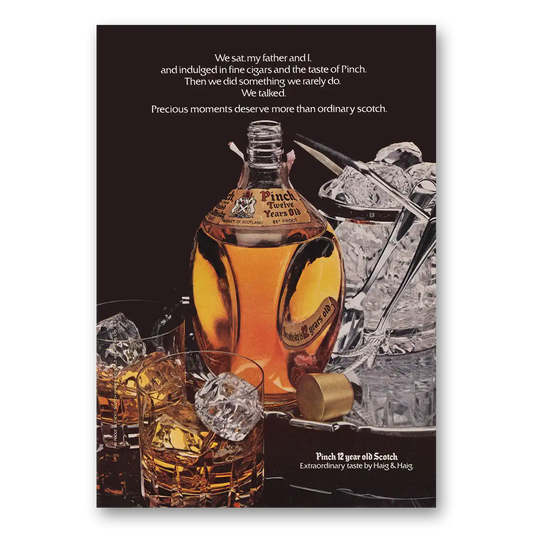 1979 Pinch Scotch We Sat My Father and I Vintage Magazine Print Ad