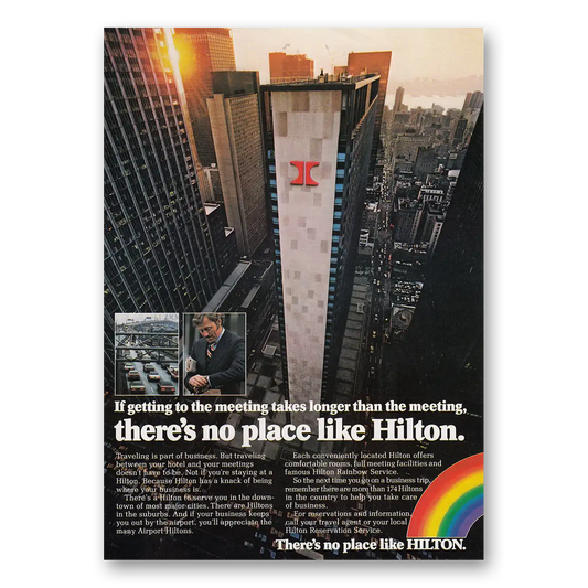 1979 Hilton Hotels Getting to the Meeting Vintage Magazine Print Ad