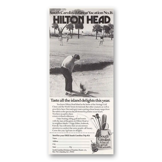 1979 Hilton Head South Carolina Great Vacation No 16 Vintage Magazine Print Ad