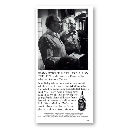 1979 Jack Daniels Frank Bobo the Young Man On the Left Vintage Magazine Print Ad