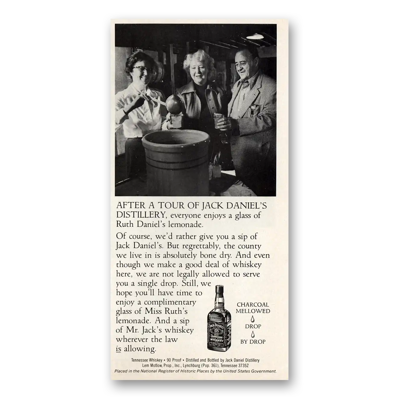 1979 Jack Daniels Everyone Enjoys a Glass of Ruth Daniels Lemonade Vintage Magazine Print Ad