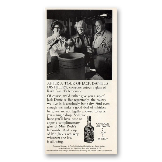 1979 Jack Daniels Everyone Enjoys a Glass of Ruth Daniels Lemonade Vintage Magazine Print Ad