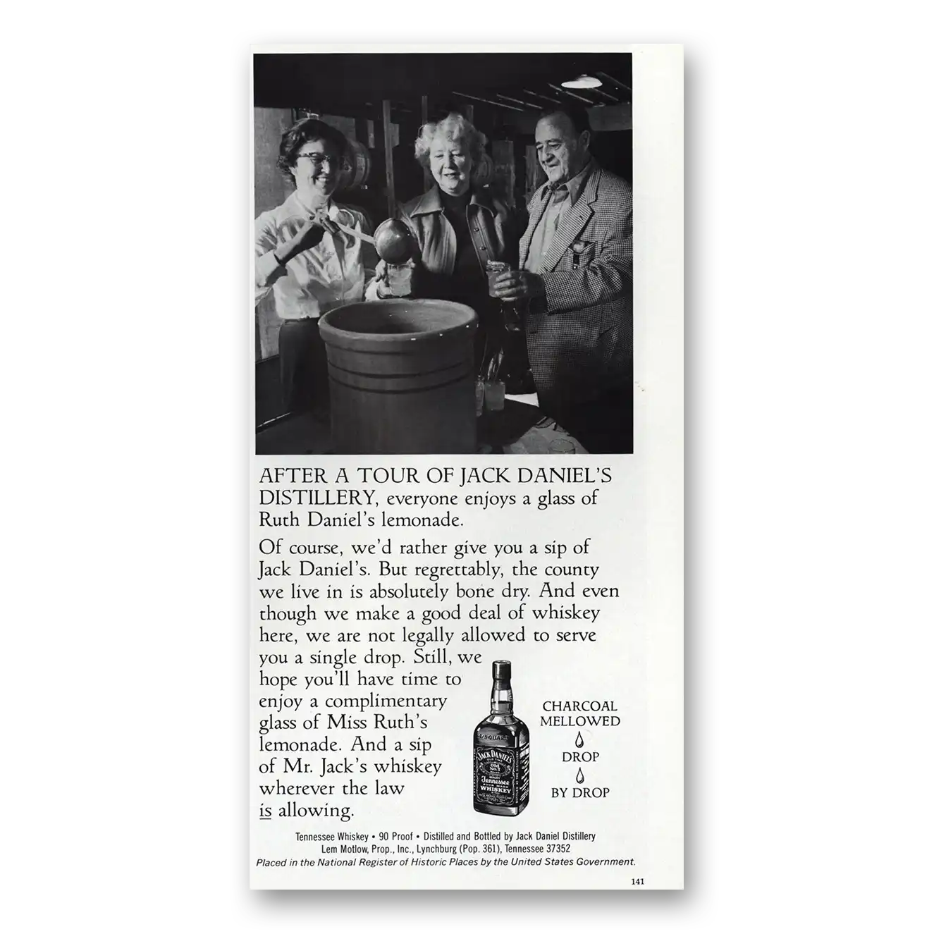 1979 Jack Daniels Ruth Daniels Lemonade Vintage Magazine Print Ad