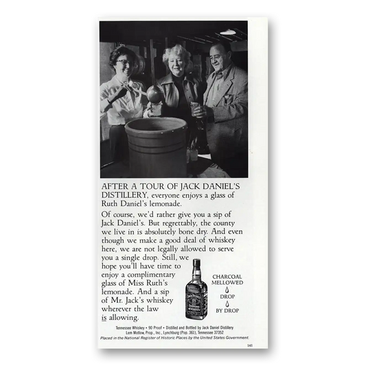 1979 Jack Daniels Ruth Daniels Lemonade Vintage Magazine Print Ad