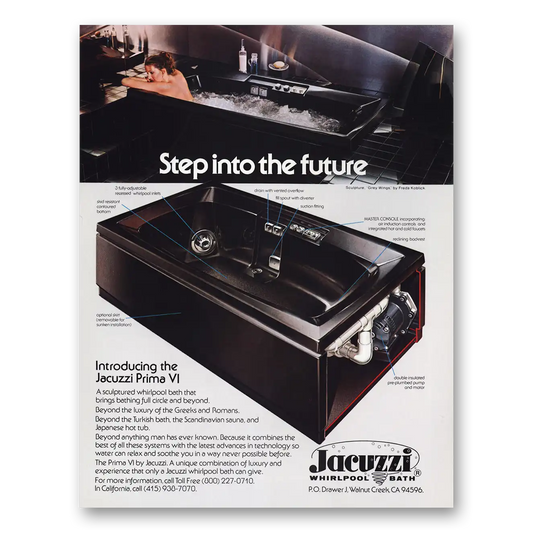 1979 Jacuzzi Prima VI Step Into the Future Vintage Magazine Print Ad