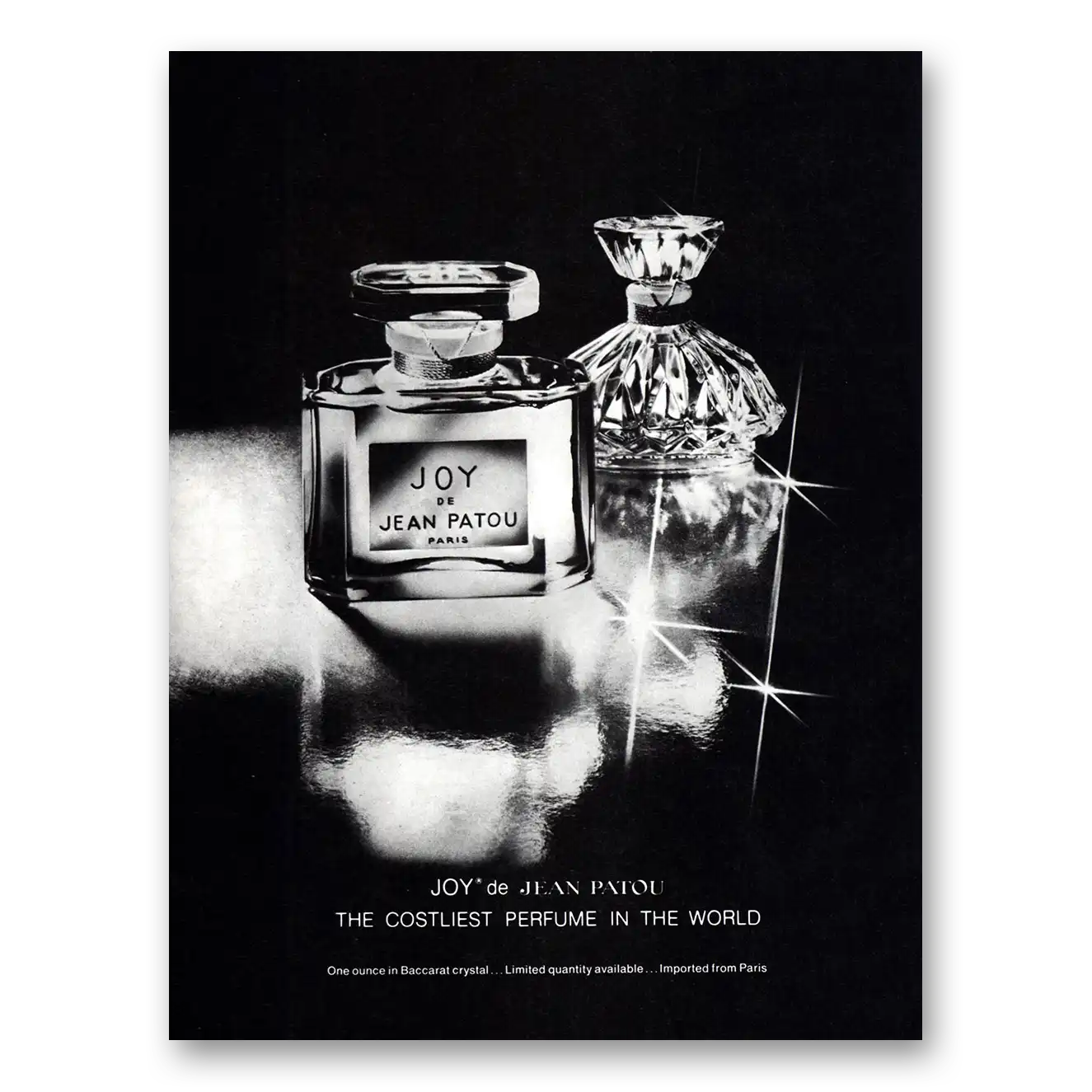 1979 Joy de Jean Patou Perfume Costliest Perfume in the World Vintage Magazine Print Ad