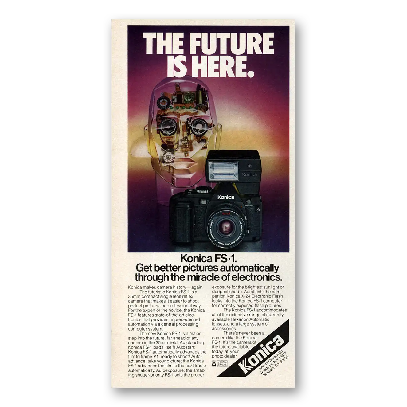 1979 Konica Camera Camera The Future Is Here Vintage Magazine Print Ad