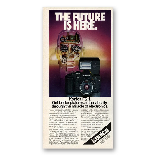 1979 Konica Camera Camera The Future Is Here Vintage Magazine Print Ad