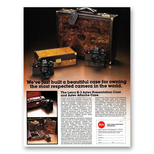 1979 Leica Cameras Aztec Protection Case Vintage Magazine Print Ad