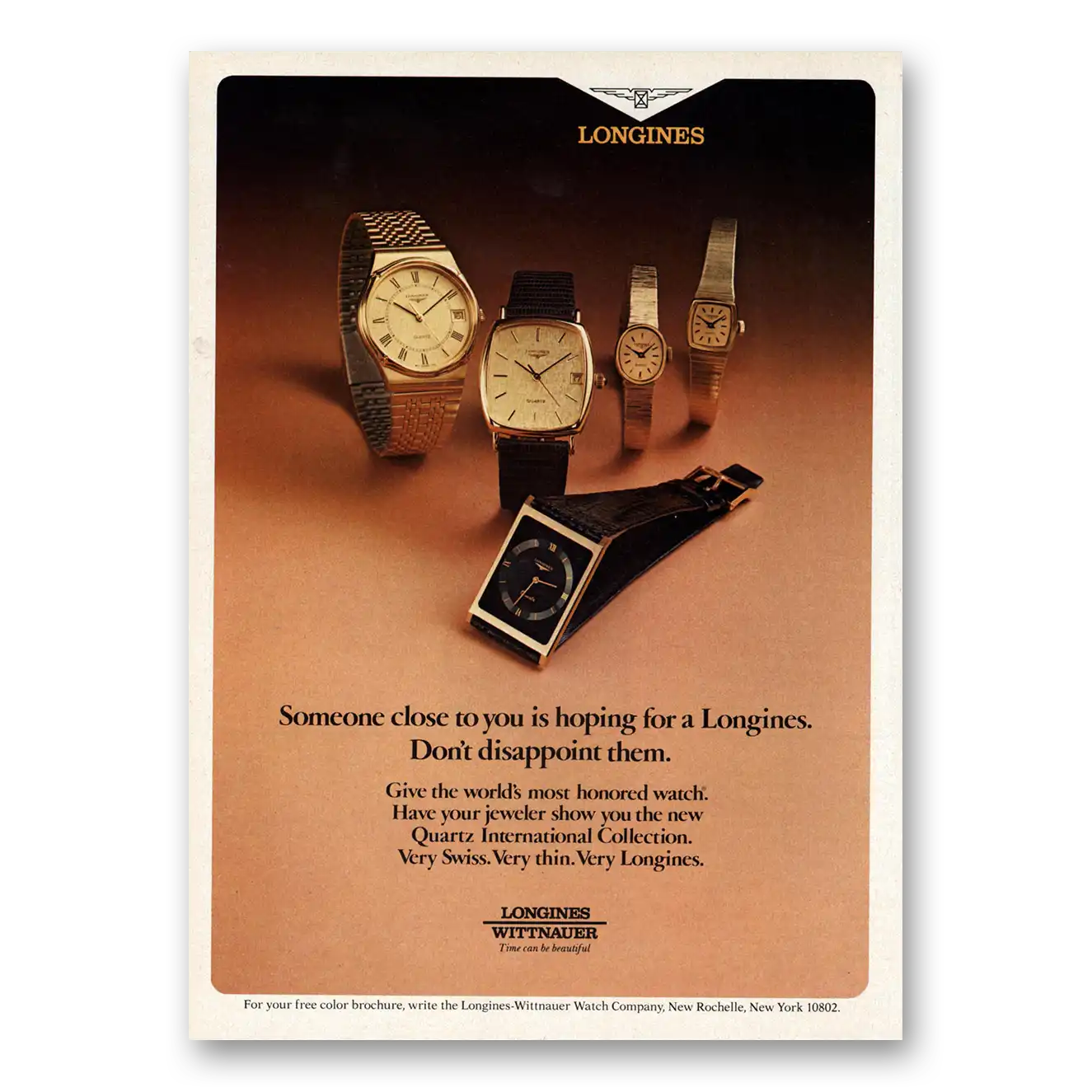 1979 Longines Wittnauer Someone Close to You is Hoping Vintage Magazine Print Ad