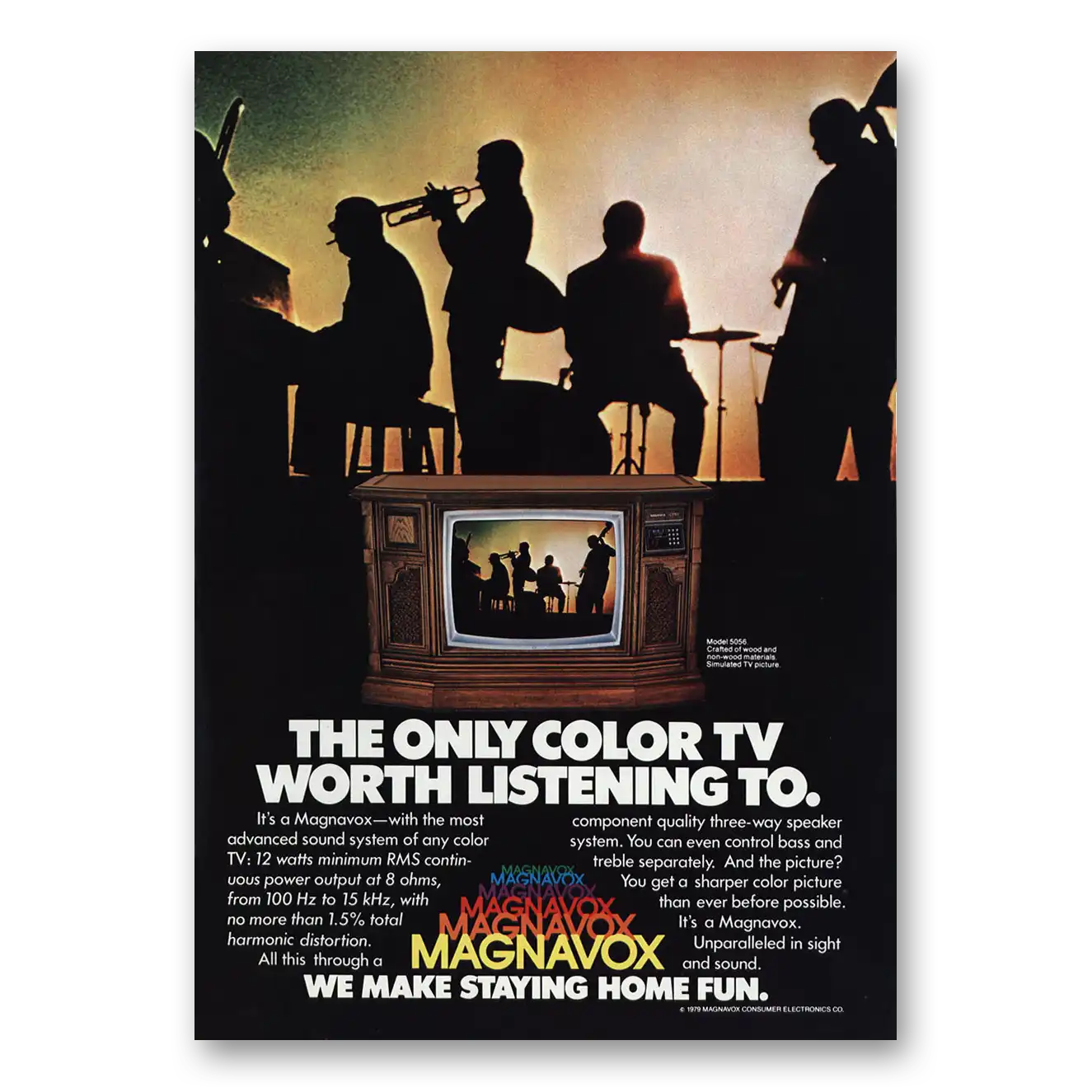 1979 Magnavox Color Television Only Color TV Worth Listening To Vintage Magazine Print Ad