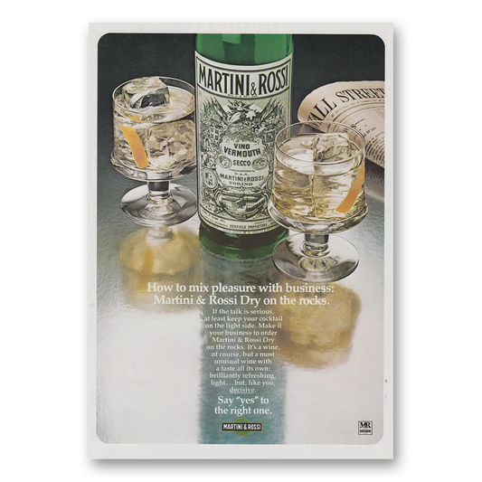 1979 Martini & Rossi Mix Pleasure With Business Vintage Magazine Print Ad