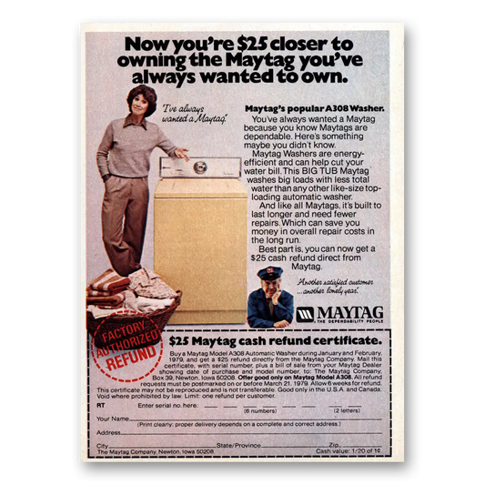 1979 Maytag Washer Always Wanted To Own Vintage Magazine Print Ad