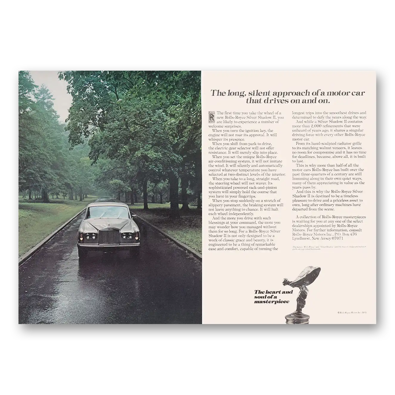 1979 Mercedes Benz Silver Shadow Long Silent Approach of Motor Car Vintage Magazine Print Ad