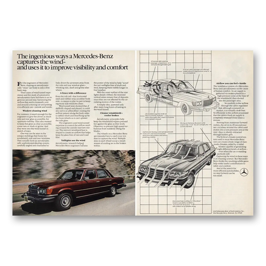 1978 Mercedes Benz Ingenious Ways Captures the Wind Vintage Magazine Print Ad