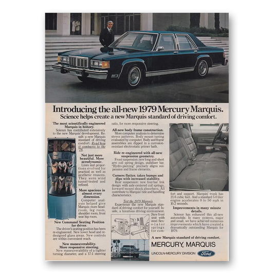 1978 Mercury Marquis Science Helps Create a New Marquis Standard Vintage Magazine Print Ad