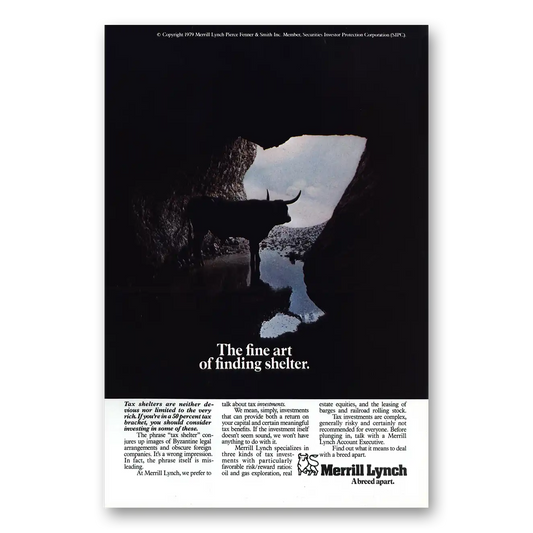 1979 Merrill Lynch Fine Art of Finding Shelter Vintage Magazine Print Ad