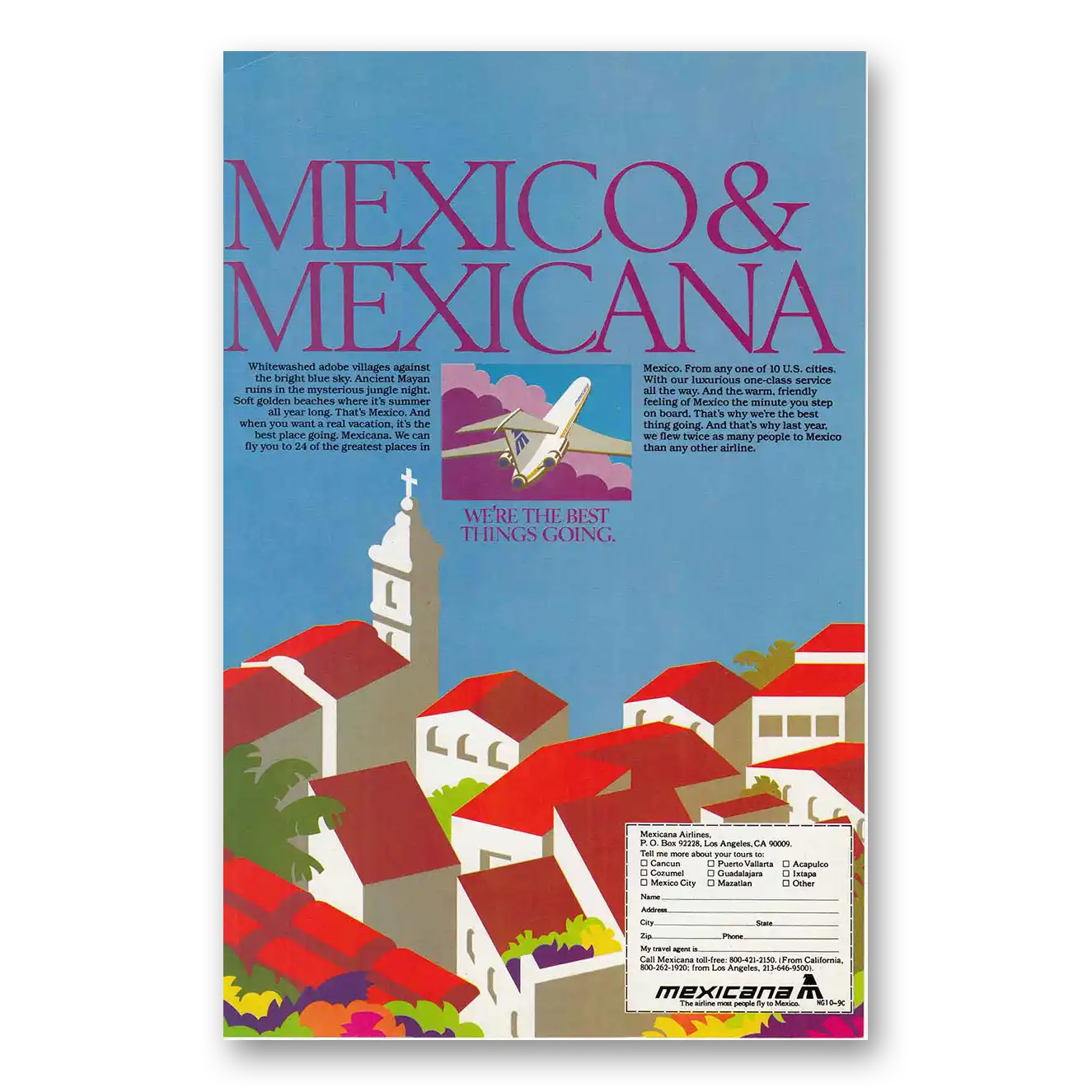 1979 Mexicana Airlines Mexico & Mexicana Vintage Magazine Print Ad