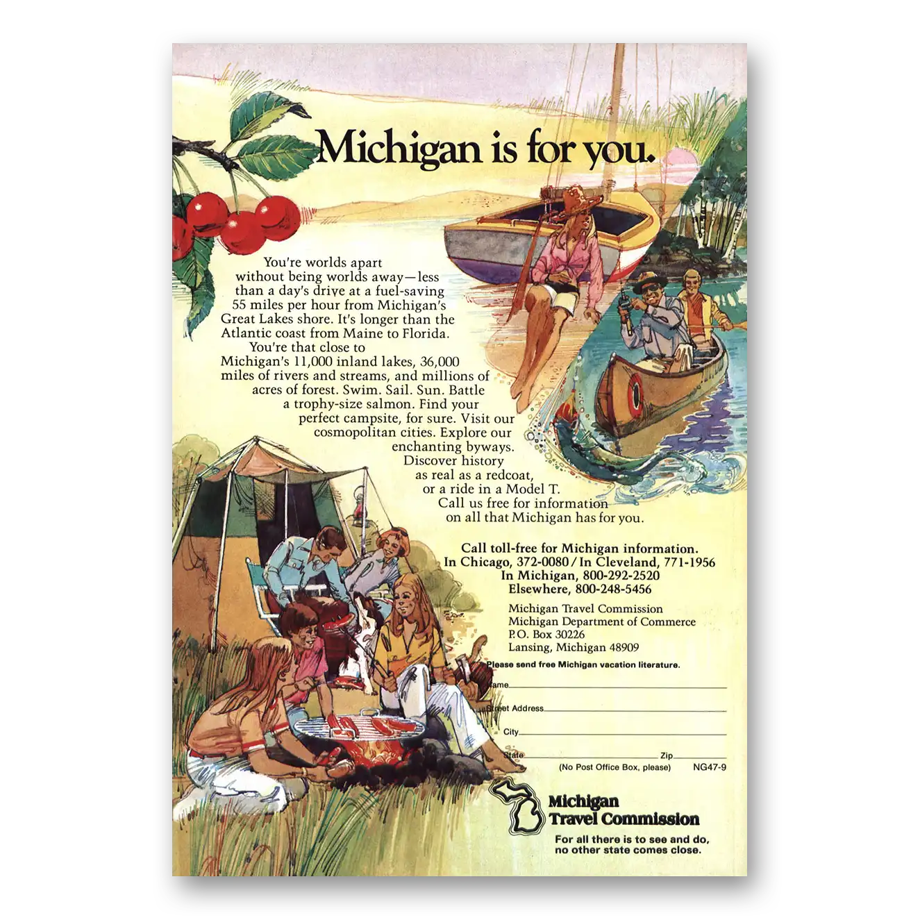 1979 Michigan Michigan Is For You Vintage Magazine Print Ad