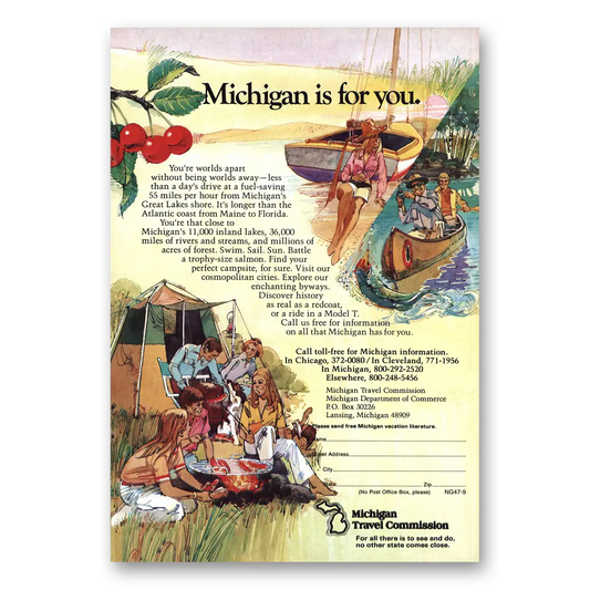 1979 Michigan Michigan Is For You Vintage Magazine Print Ad