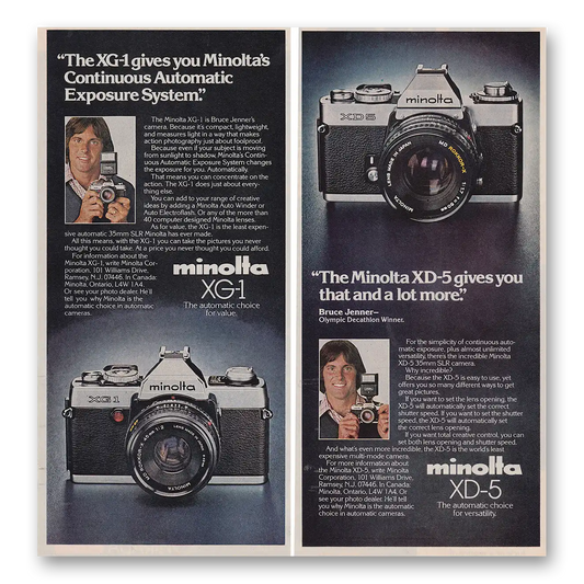 1979 Minolta Camera Bruce Jenner Vintage Magazine Print Ad