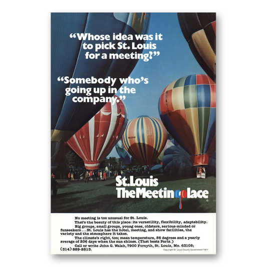 1979 St Louis Missouri Hot Air Balloons Vintage Magazine Print Ad