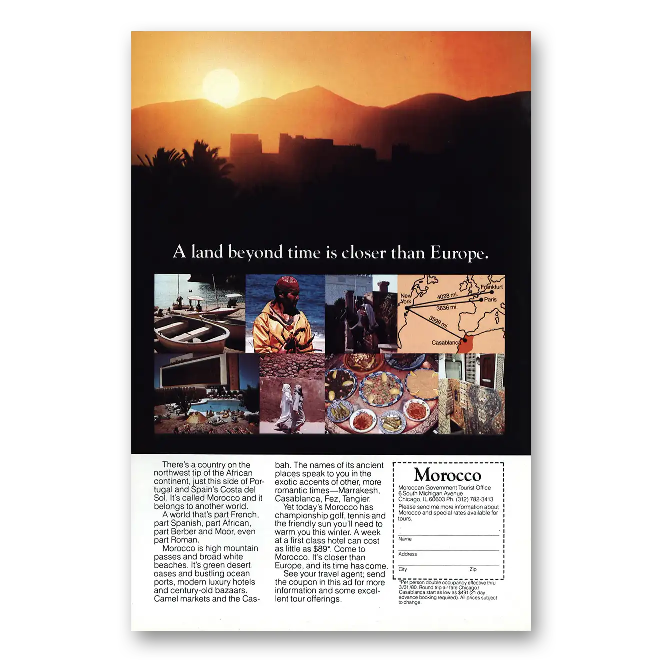 1979 Morocco Land Beyond Time Vintage Magazine Print Ad