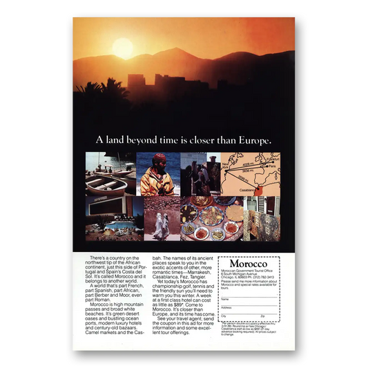 1979 Morocco Land Beyond Time Vintage Magazine Print Ad