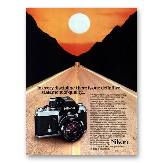 1979 Nikon Camera F2A In Every Discipline One Definitive Vintage Magazine Print Ad