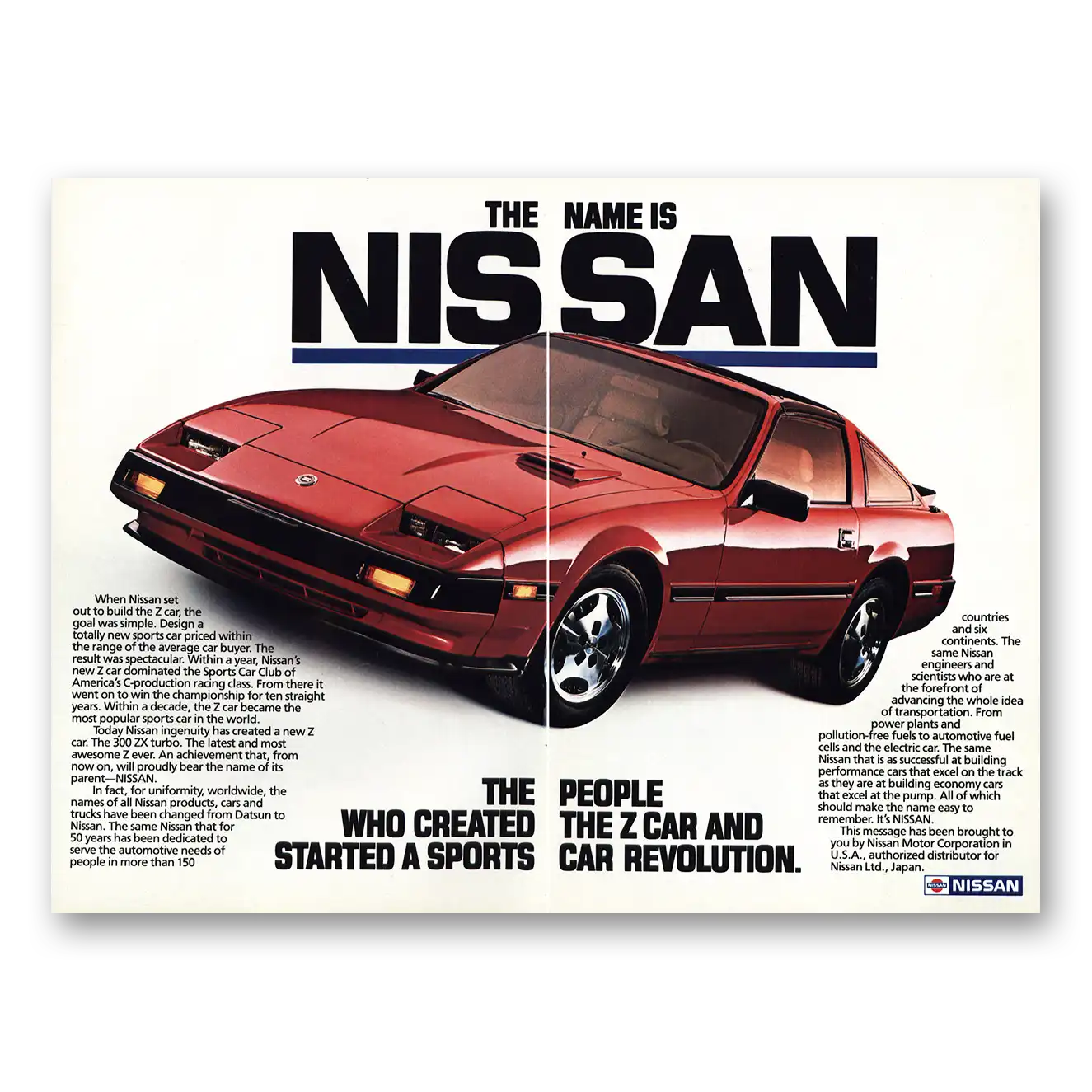 1985 Nissan The Name Is Nissan Vintage Magazine Print Ad