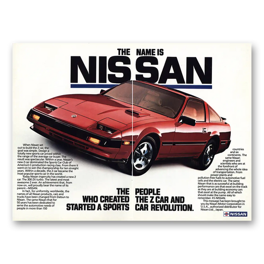 1985 Nissan The Name Is Nissan Vintage Magazine Print Ad